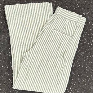 Abercrombie Linen blend Wide leg Striped trouser pants for spring/summer SZ 4/27